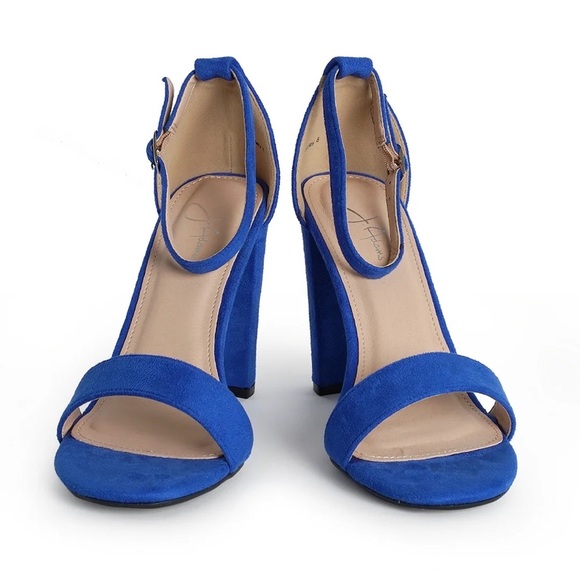 J. Adams Cobalt Blue Chunky Heels - Picture 3 of 15